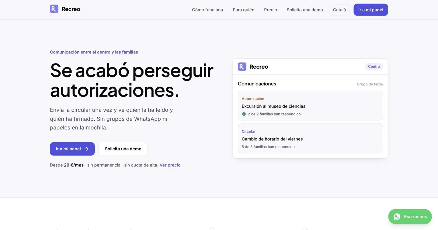 Portada de recreoapp.es con el titular Se acabó perseguir autorizaciones